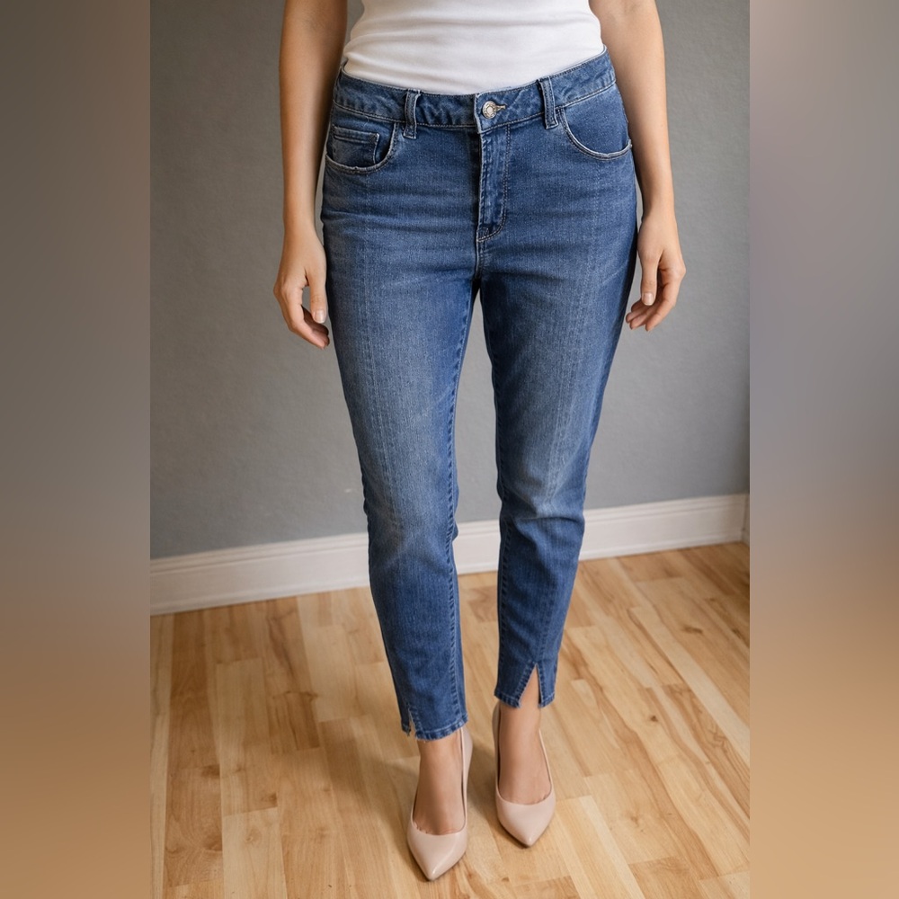Kenzie Skinny Jeans Women’s Size 8 Blue Ankle Split Hem Denim